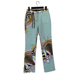 Roberto Cavalli Spring 2004 Rare Abstract Print Jeans Mint XS Made in Italy